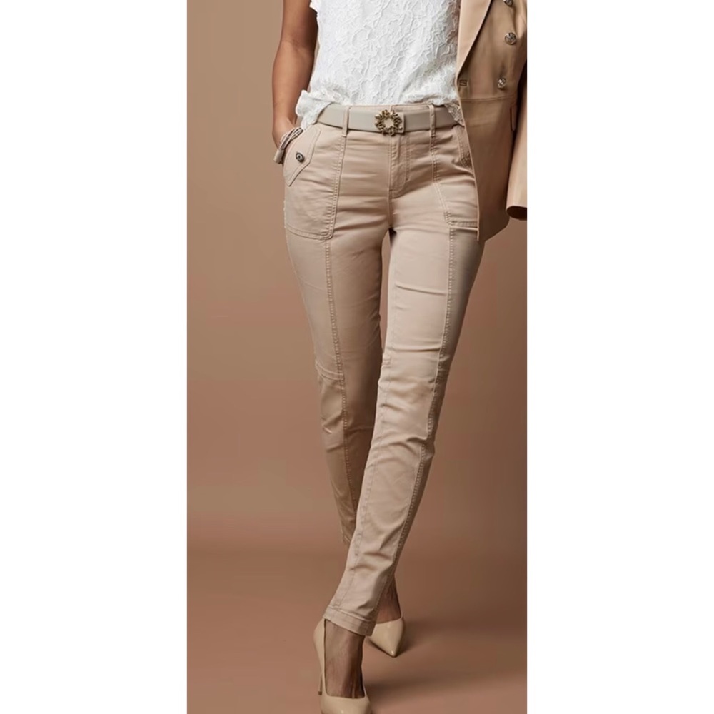 White House Black Market Beige Slim Utility Pants